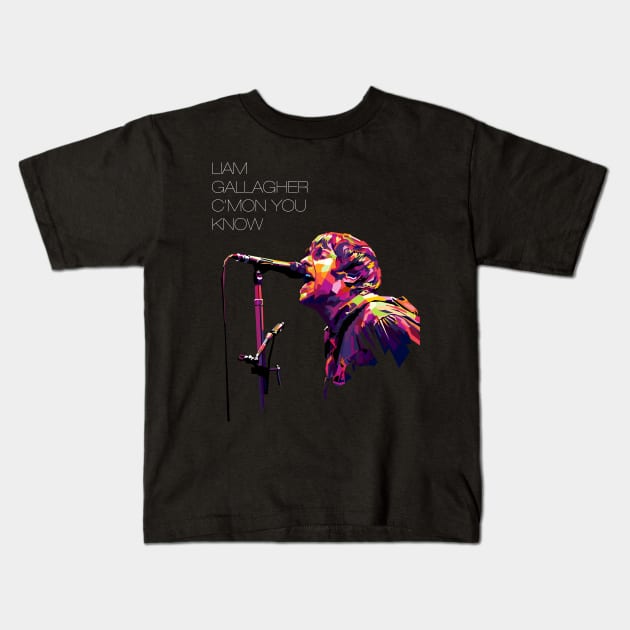 Liam Gallagher Knebworth 22 Kids T-Shirt by awangwidyatama